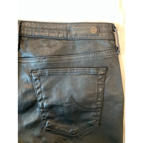 AG Black Leatherette Legging Ankle Super Skinny Jeans Size 28 - Picture 5 of 5